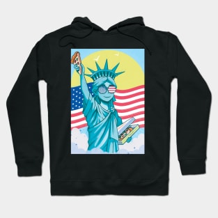 4th Of July Pizza Lover Liberty Statue National Pizza Day 2023 Hoodie